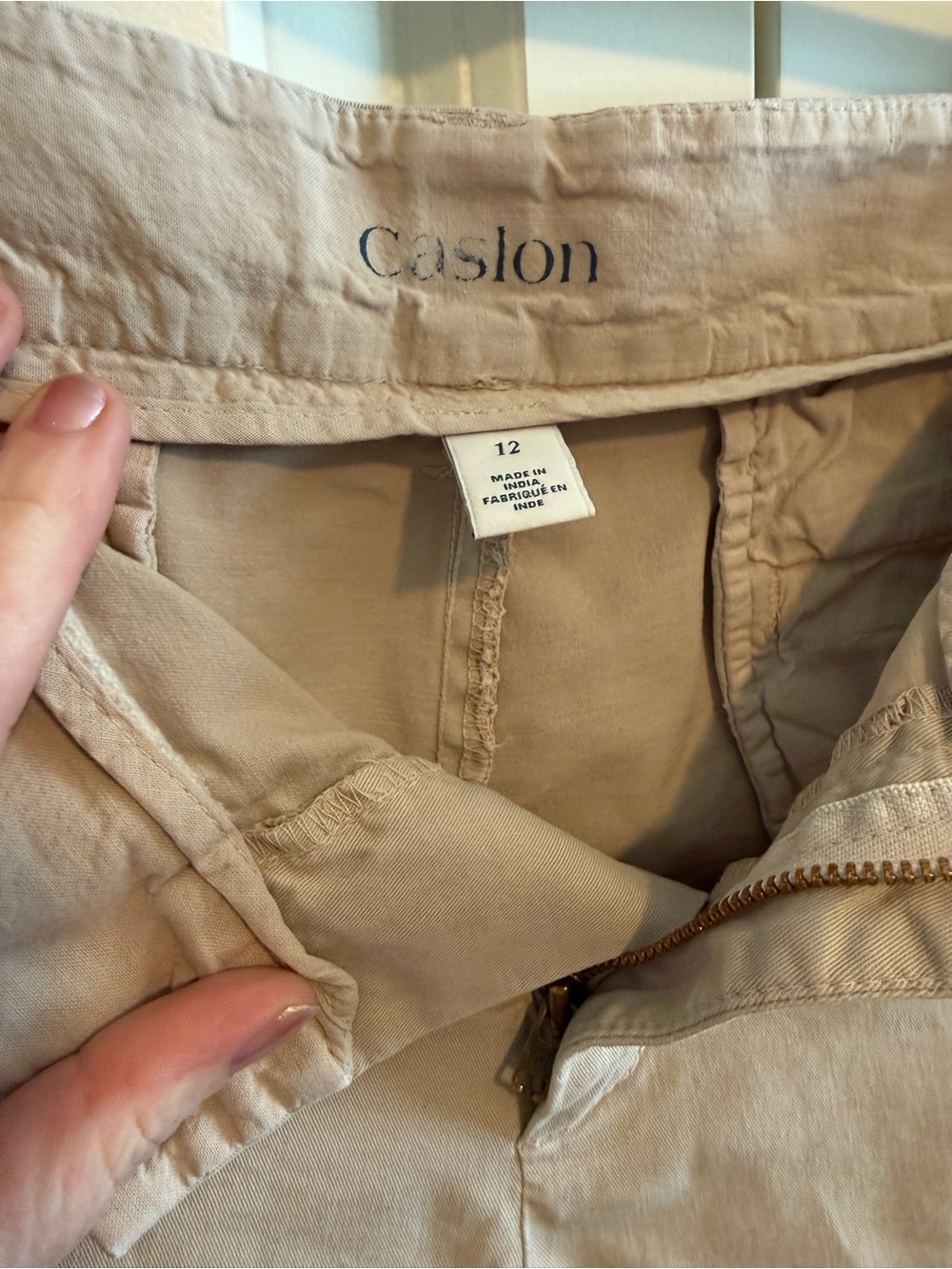 Caslon Neutral Beige Mid-Rise Chino Bermuda Shorts - Picture 3 of 3